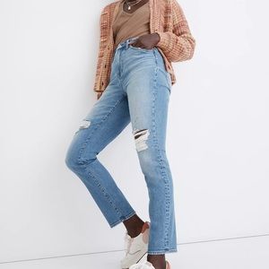 Madewell ;The Tall Curvy Perfect Vintage Jean in Denman Wash: Ripped Edition